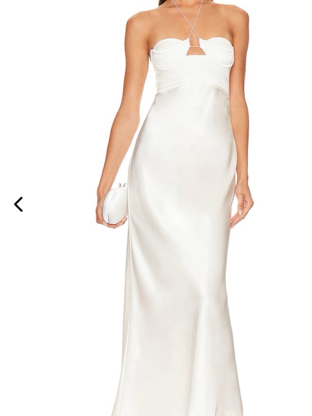 Anna October Ivory Satin Evening Gown
